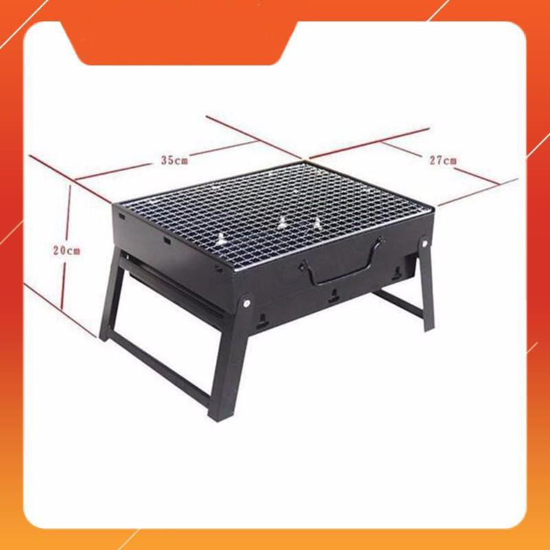 Bếp Nướng Than Hoa Nướng BBQ Kèm Vỉ Nướng Hình Chữ Nhật- Gấp Gọn Tiện Lợi - Hàng Chính Hãng MINIIN