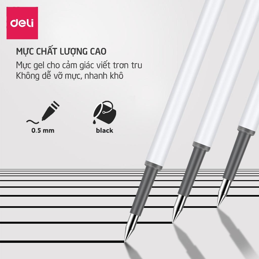 Bút gel ký Deli 0.5mm mực Đen - Chất lượng mực cao cấp, nét viết trơn tru - NS560