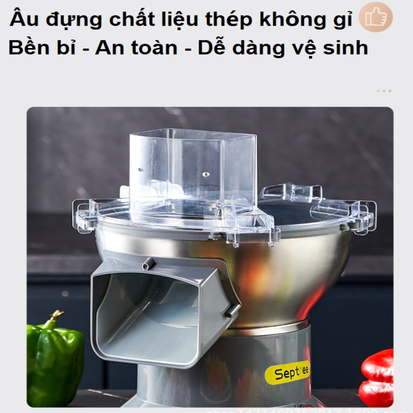 Máy thái rau củ quả công nghiệp đa năng, thái lát, thái sợi, thái hạt lựu, cắt khoai tây chiên. Thương hiệu Mỹ cao cấp Septree - M1. Hàng chính hãng