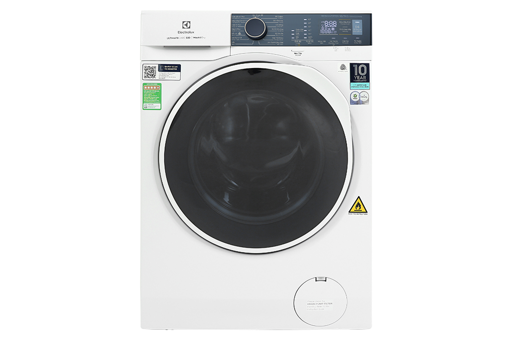 [Free Giao lắp] Máy giặt sấy Electrolux 10/7kg EWW1024P5WB - Giặt sạch sâu, không cặn giặt tẩy, giặt hơi nước êm dịu như giặt tay, tiết kiệm hơn 50% điện năng [Hàng chính hãng]