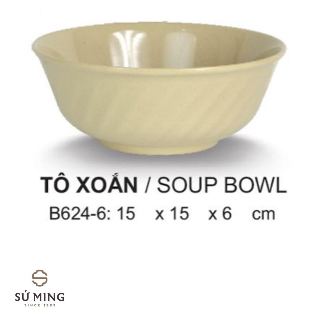 Bát Ăn Mì, Phở, Bún Nâu Đá Nhựa Melamine Cao Cấp Dùng Trong Nhà Hàng, Quán Ăn