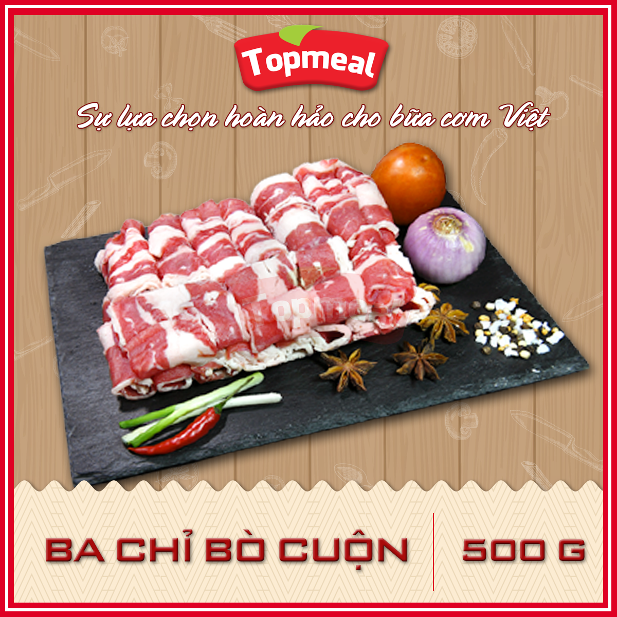 HCM - Ba chỉ bò cuộn - Thích hợp với các món nướng BBQ, nhúng lẩu, kho,... -