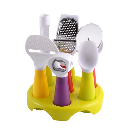 8pcs / bộ với các công cụ silicone chịu nhiệt thép không gỉ nấu ăn
