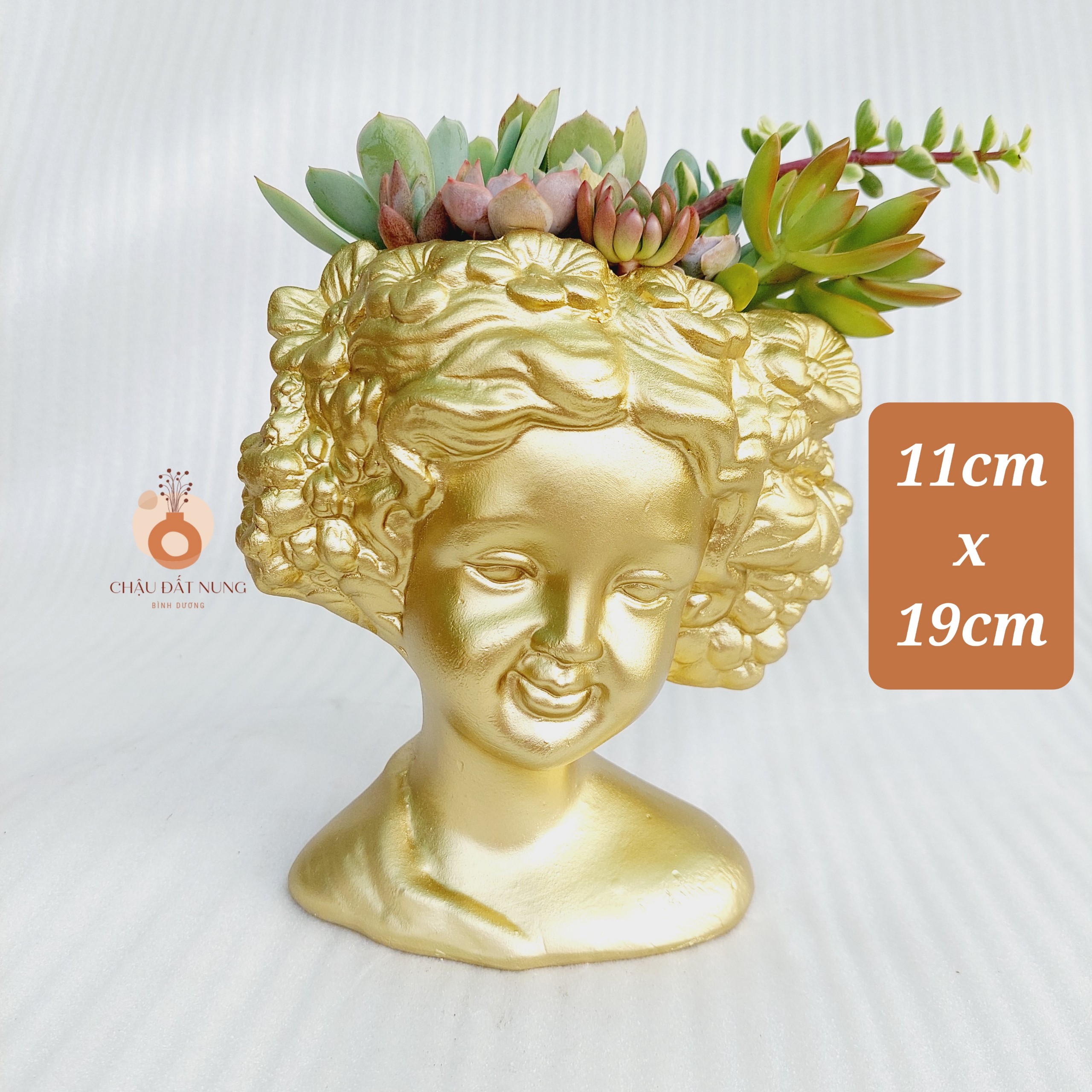 Chậu đất nung Bình Dương - Rosa, đường kính miệng 11cm, chiều cao 19cm