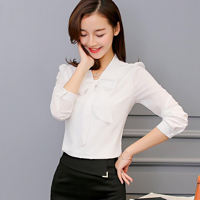Áo kiểu nữ tay dài - thanh lịch