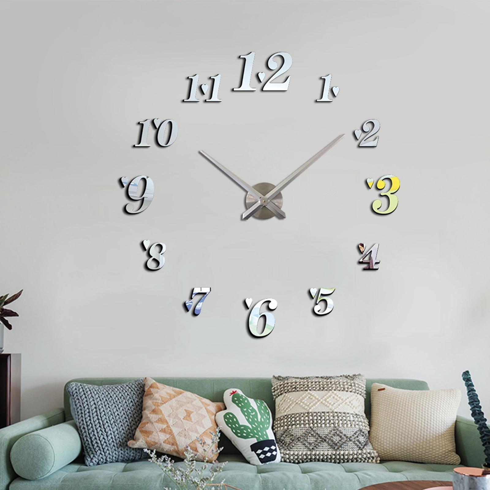 Acrylic DIY Wall Clock Large Wall Stickers Clock Arabic Numerals for School
