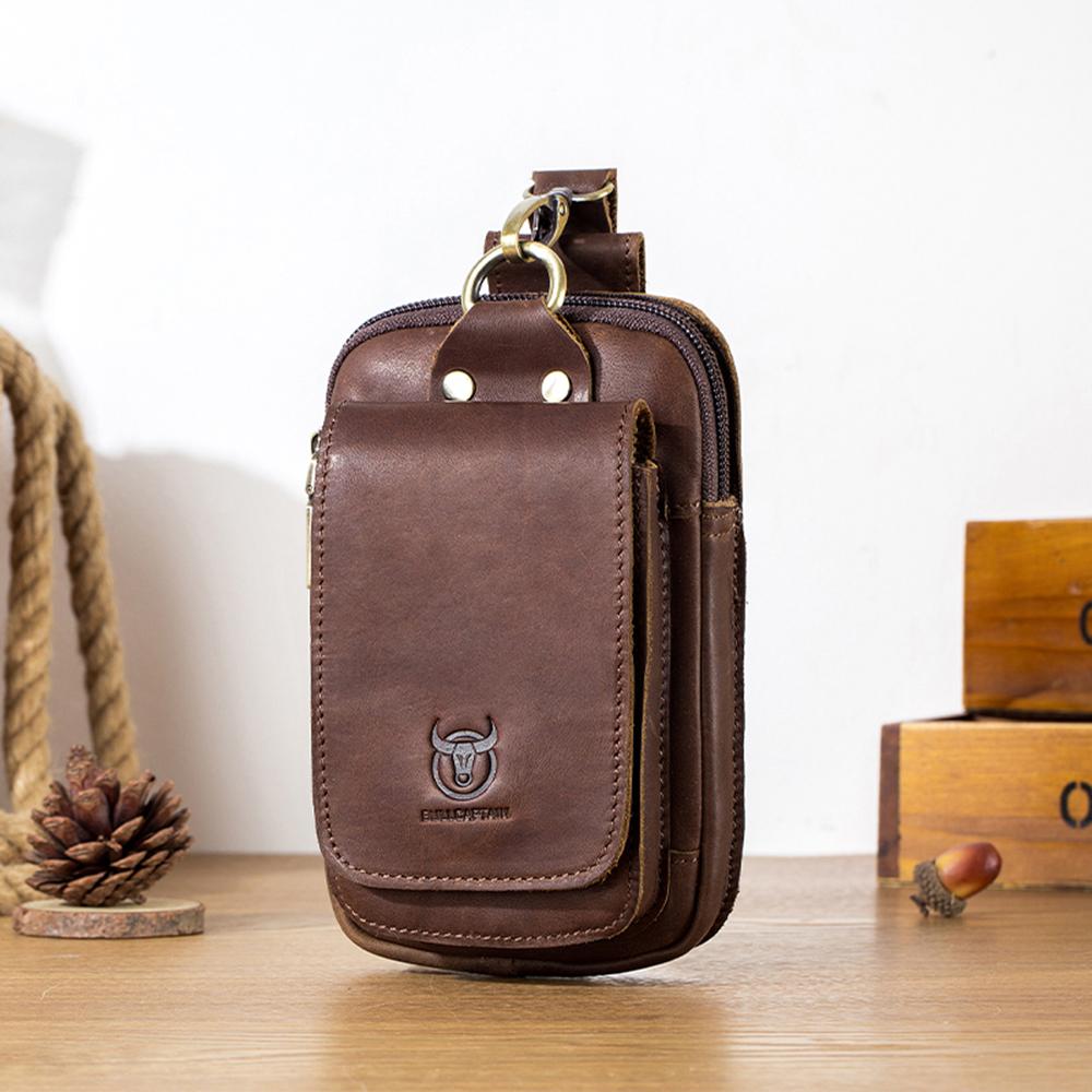 Túi Da Đựng Điện Thoại Móc Thắt Lưng Nằm Dọc Tiện Dụng Bullcaptain