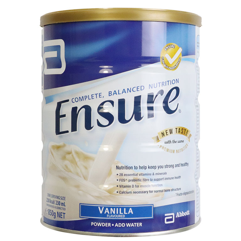 Sữa Ensure Úc cho người già, người gầy yếu suy dinh dưỡng, người sau phẫu thuật, cung cấp dinh dưỡng giúp hồi phục sức khỏe - OZ Slim Store -850g/lon