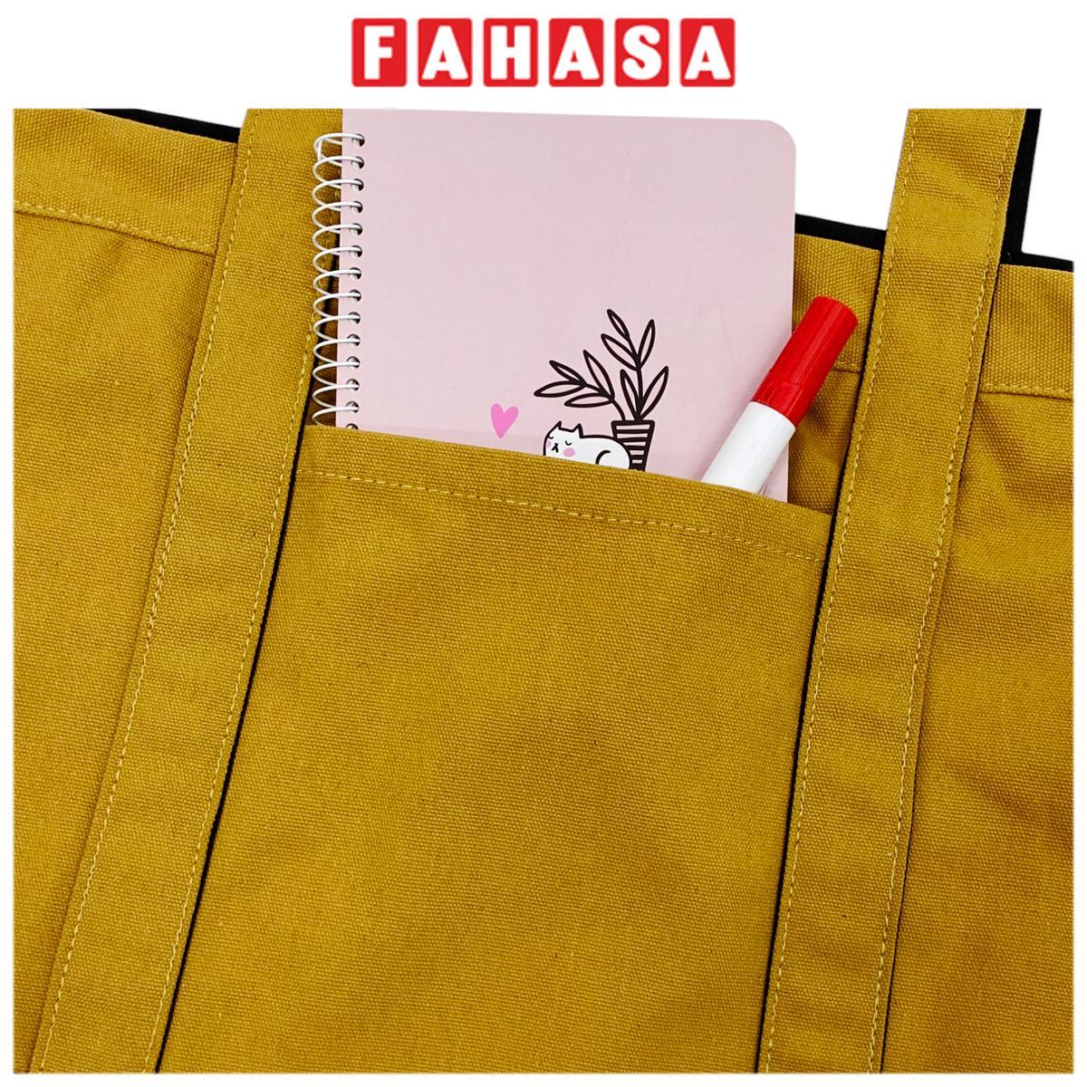 Túi Vải Tote 2 In 1 Phối 2 Màu - Saigon ZeroWaste - Màu Vàng + Đen