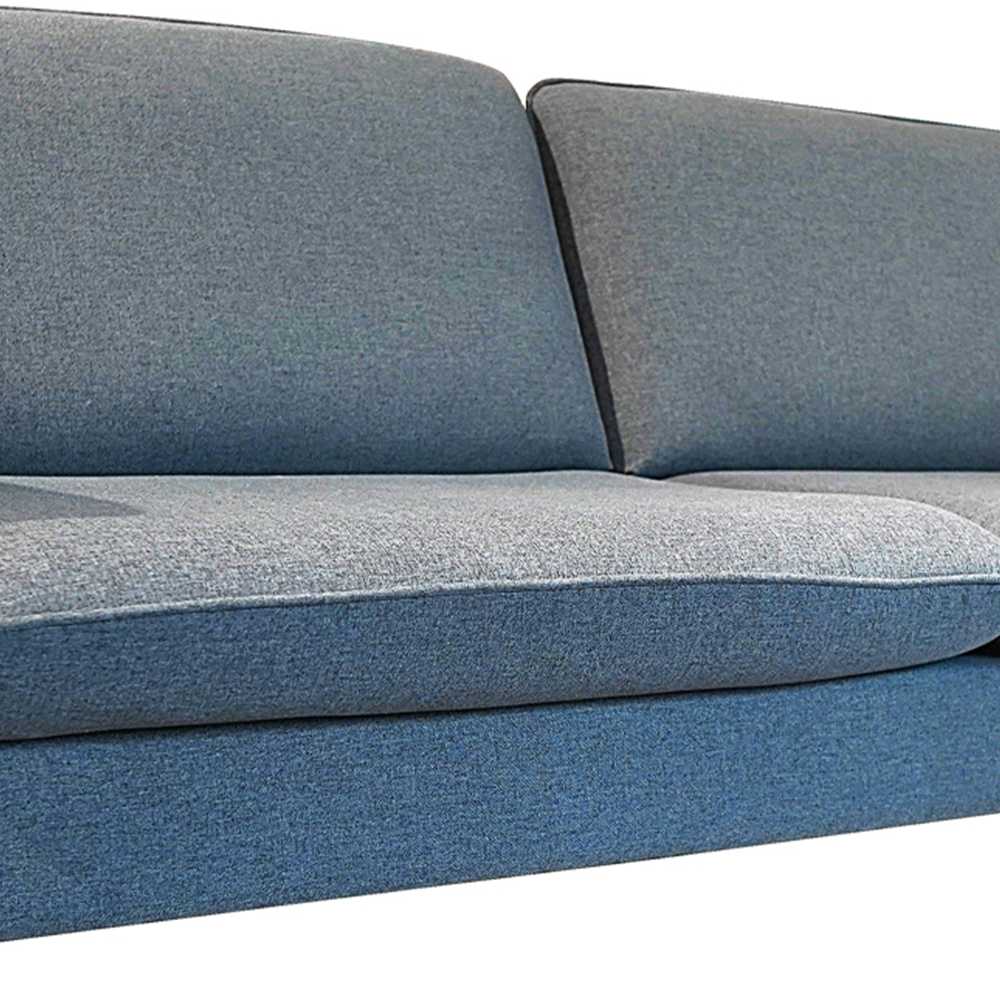 Sofa 3S JYSK Nid-002 vải polyester ghi đậm/chân gỗ sồi