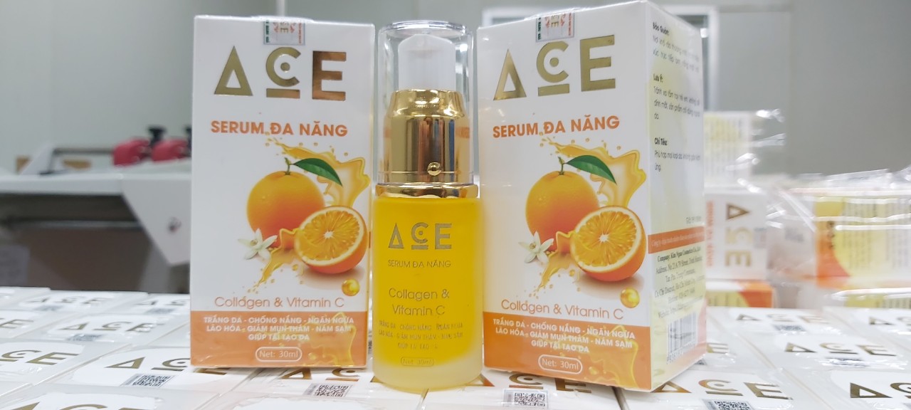 Serum Đa Năng ACE Collagen &amp; Vitamin C, Trắng da, Chống nắng, Ngăn ngừa lão hóa, Giảm mụn thâm, Nám sạm, Giúp tái tạo da (30ml)