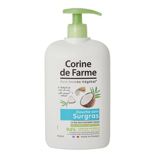 [ Tặng 1 hũ muối tắm ] Sữa tắm dưỡng da Corine de Farme chiết xuất dừa 750ML