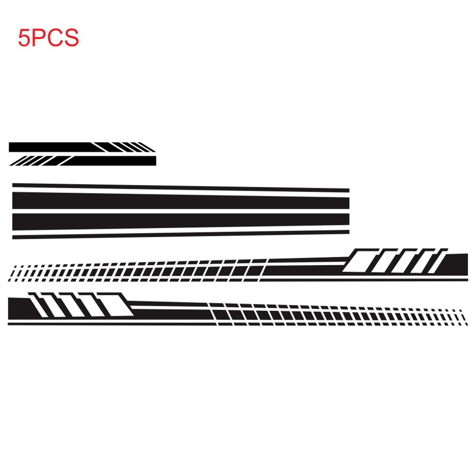 5Pcs Car Stickers Body Sticker Decals Stripes Car Side Door Body Hood Rearview Mirror Decal Stickers Set Racing