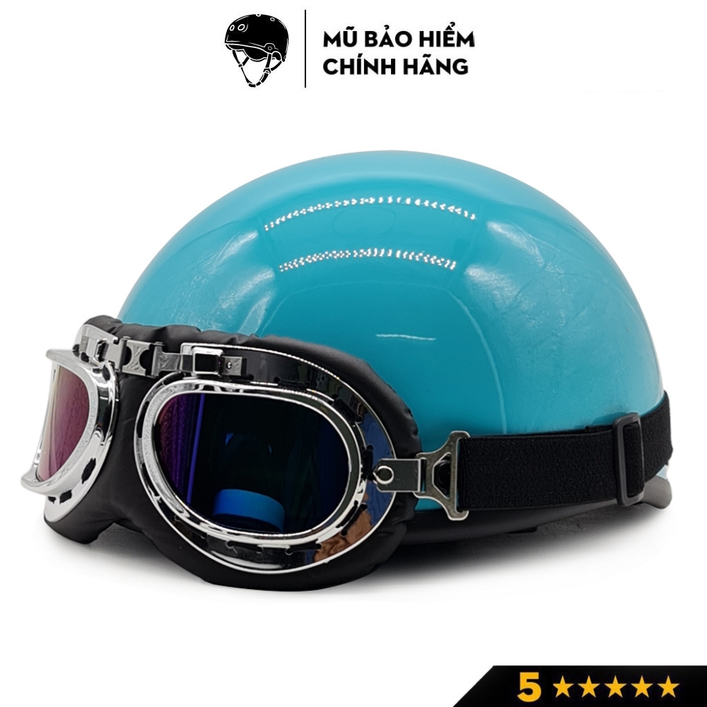 Mũ bảo hiểm nửa đầu kèm kính phi công, kính UV NON CAMRY CR01 độc đáo, nhiều màu sắc, Freesize (55-59cm)