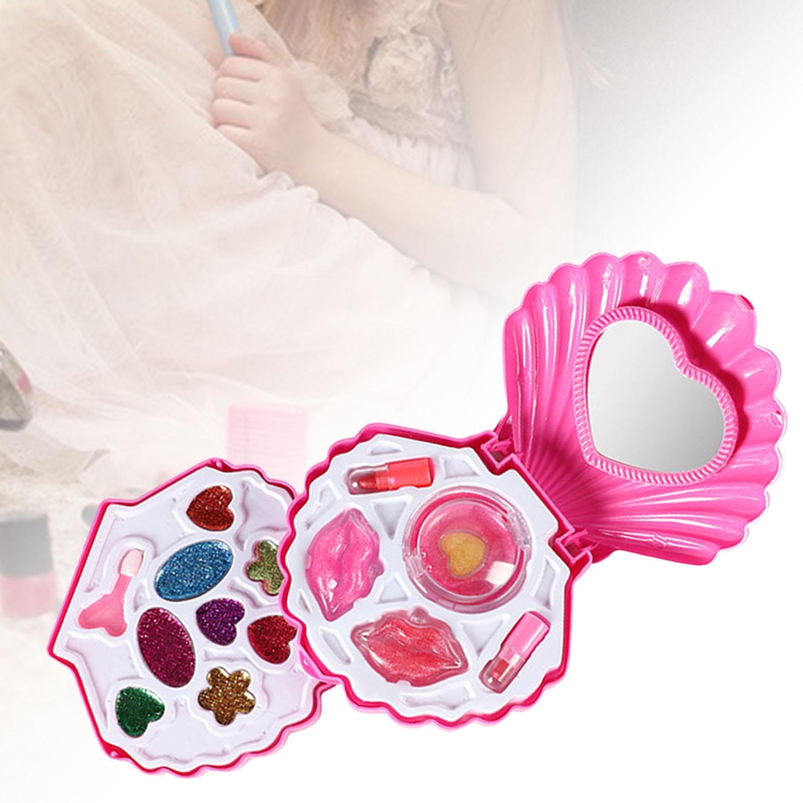 Kids Makeup Kit Gifts Beauty Toy with Cosmetic Bag Washable for Little Girls
