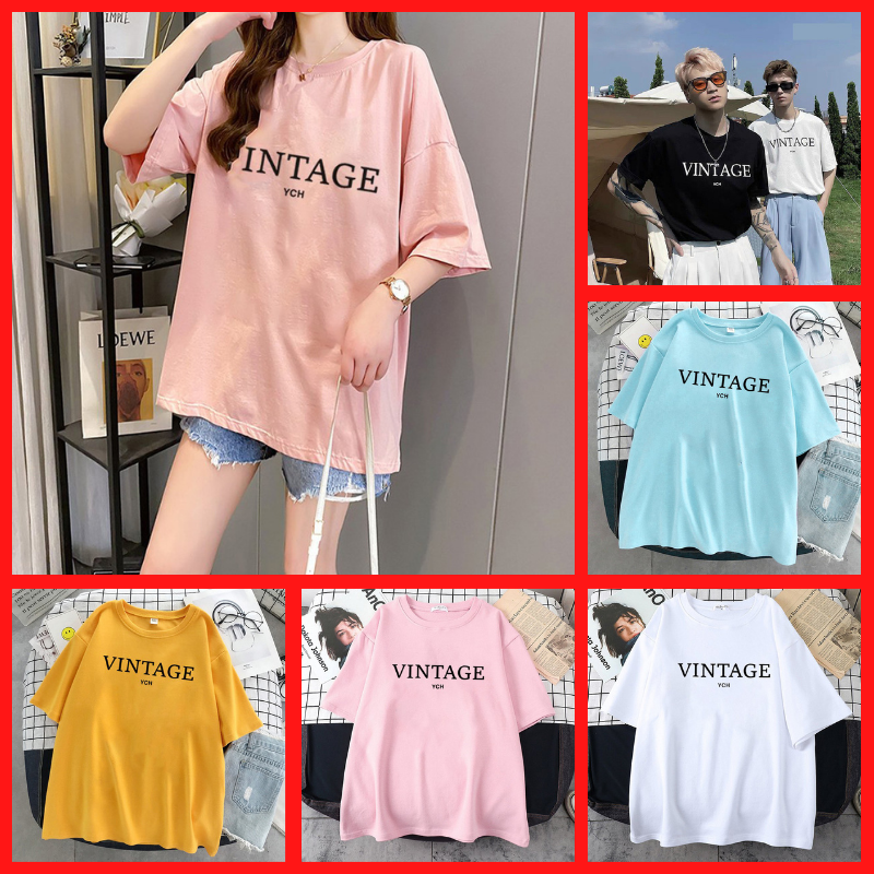 Áo Thun Nữ Unisex Tay Lỡ In Chữ VINTAGE YCH
