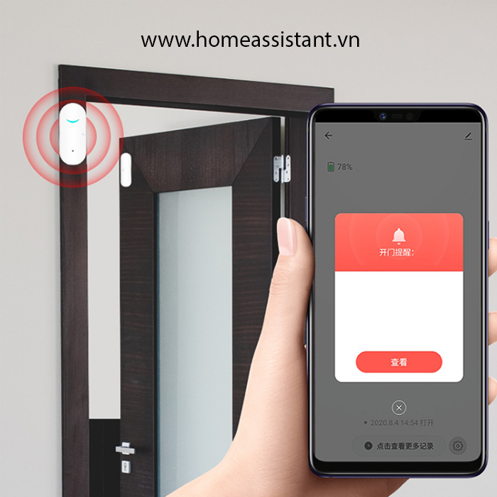 Cảm Biến Báo Động Mở Cửa Má Từ Wifi Tuya WD05