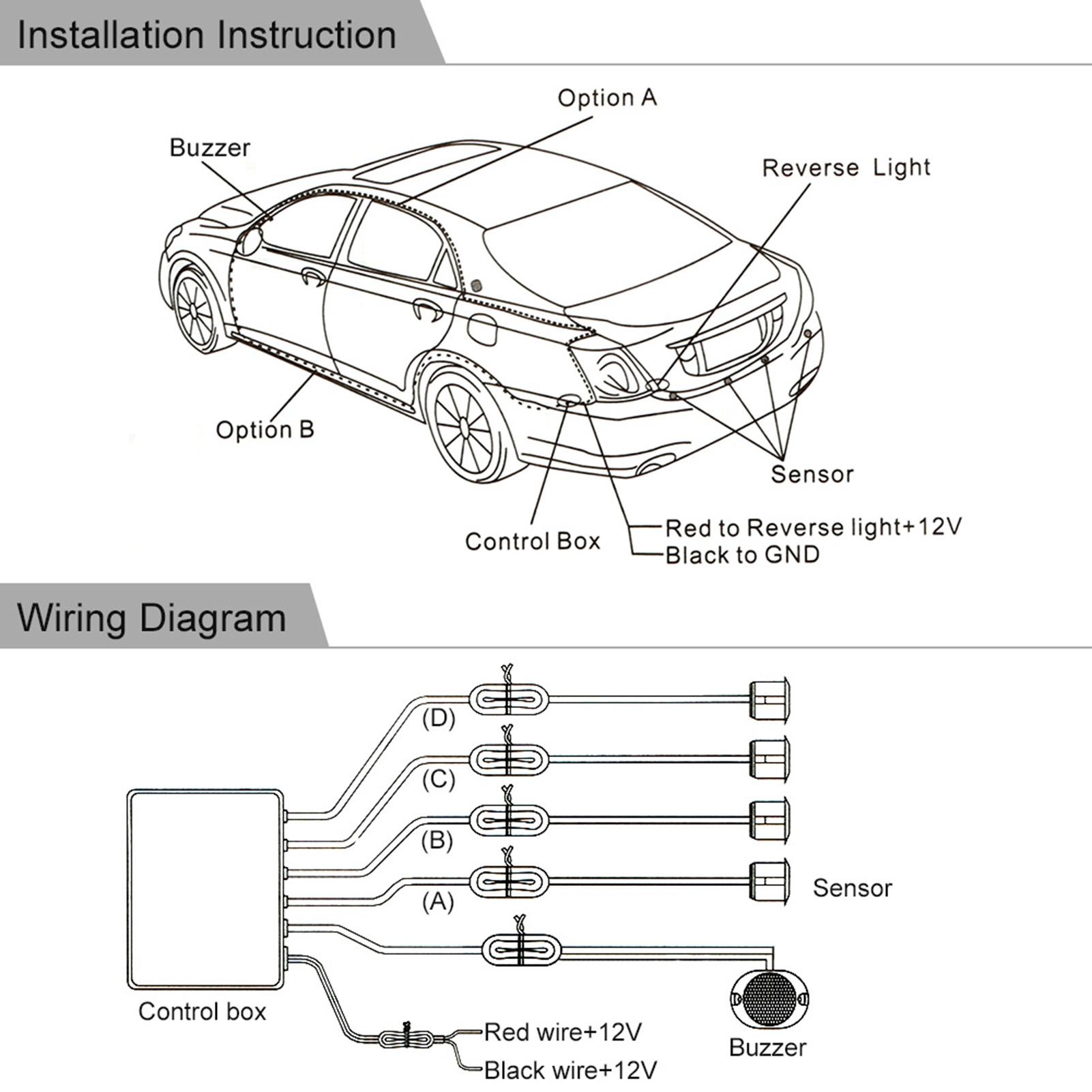 Car Auto 4-Sensor Parking Radar Kit Car Reverse Backup Radar System Car Reverse Parking Radar System