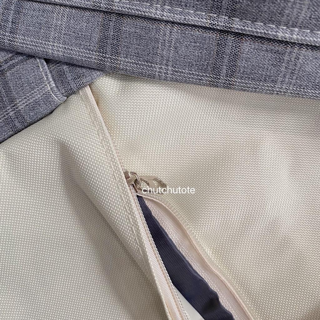 BL145/ Mua 1 Được 5 - Combo Balo Kẻ Caro Đáng Yêu Tặng Kèm Túi Tote + Túi Chéo + Hộp Đựng Bút + Túi Mini