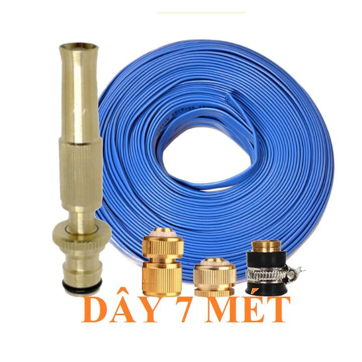 Bộ dây vòi xịt nước rửa xe, tưới cây . tăng áp 3 lần, loại 7m, 10m 206587 đầu đồng,cút đồng,+ tặng khăn phượt