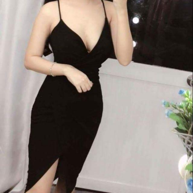 Đầm body 2 dây đắp chéo sexy