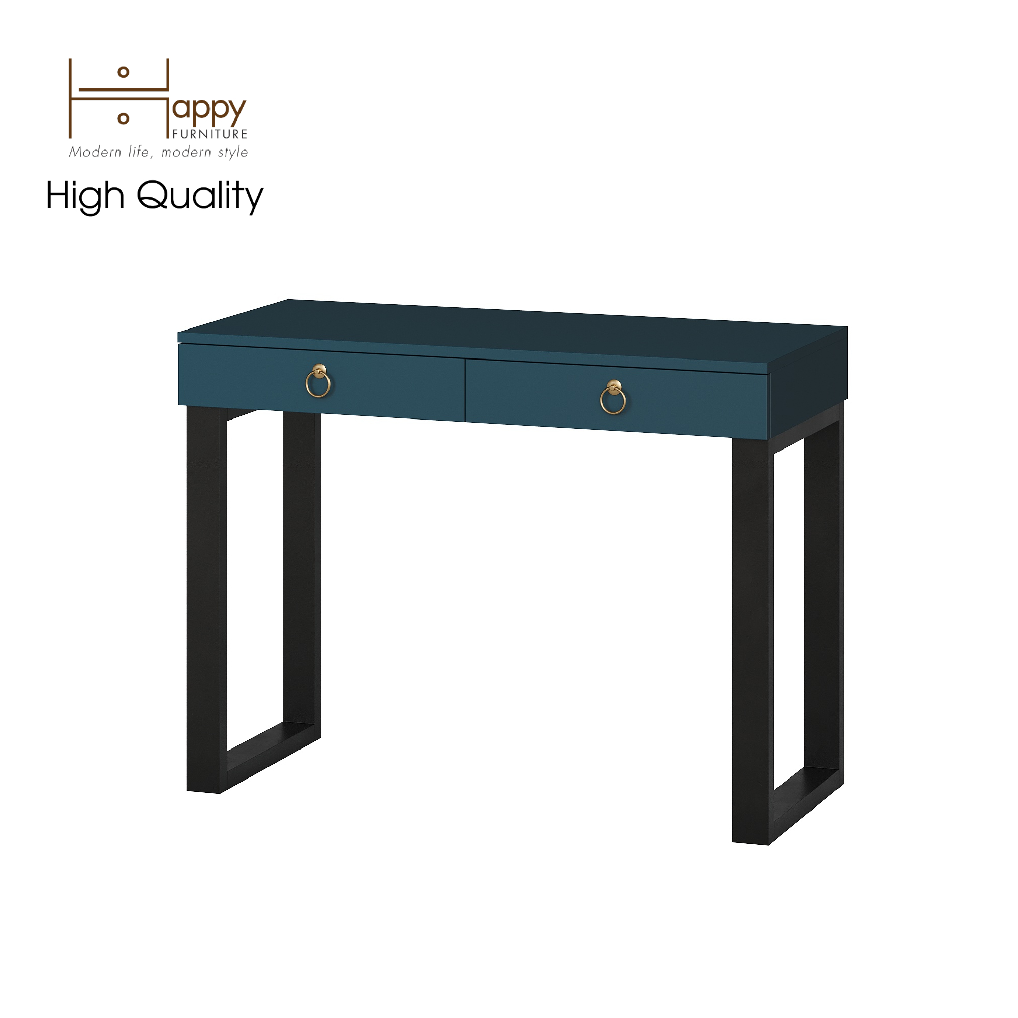 [Happy Home Furniture] WESLEY, Bàn trang điểm chân sắt - 2 ngăn kéo,  100cm x 45cm x 75cm ( DxRxC), BAN_011