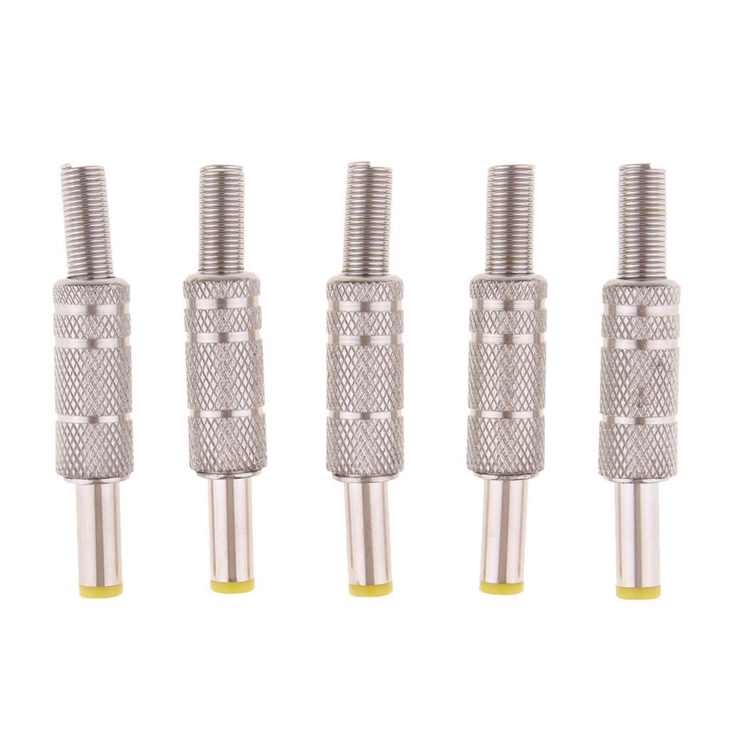 10Pcs DC Power .5mm x 2.1mm Male Jack Adapter Connector