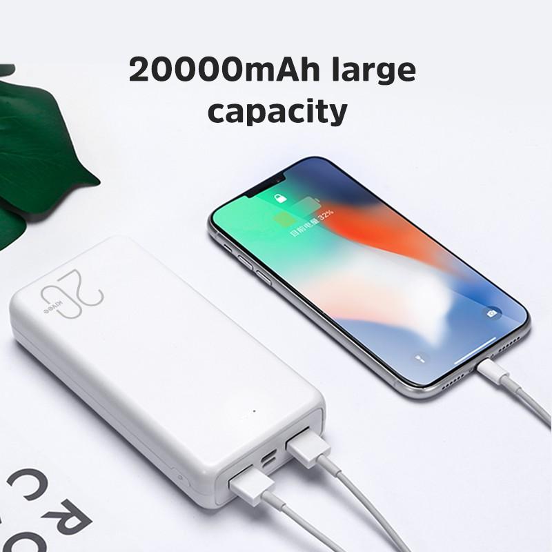 Sạc Dự Phòng Kivee 20000mAh 10000mAh Siêu Bền Tích Hợp Đèn LED Báo Pin Cho iPhone Huawei Samsung OPPO Vivo Xiaomi-- Hàng Chính Hãng