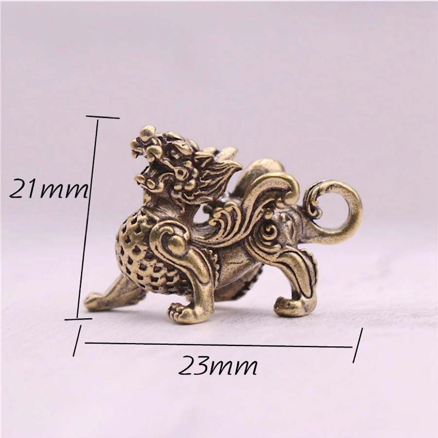 MÓC KHOÁ KỲ LÂN BÌNH AN , TRỪ THỊ PHI 3 MÓN BẰNG ĐỒNG