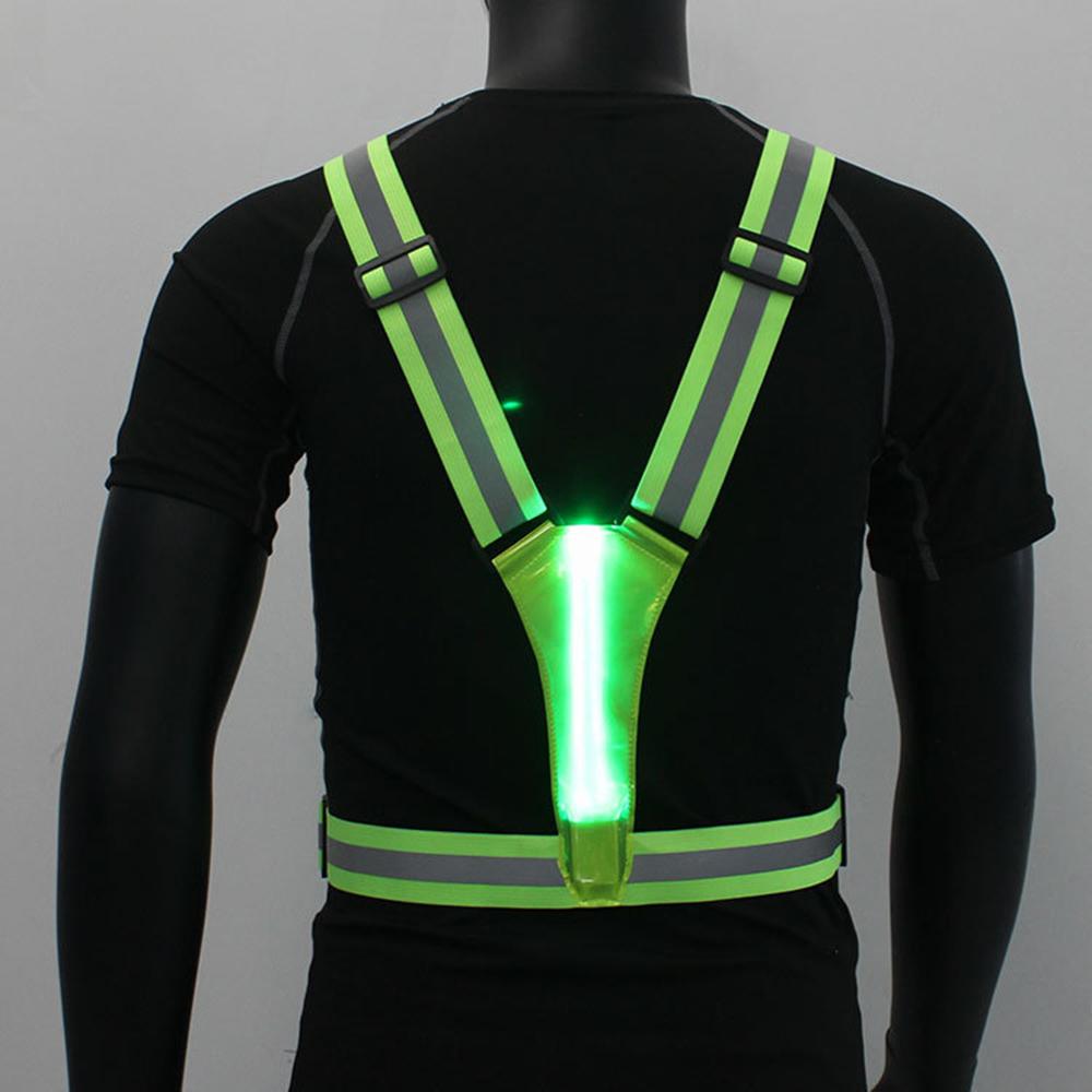 LED Reflective Vest USB Rechargeable LED Light Up Vest High Visibility Adjustable Running Vest Safety Night Running Gear