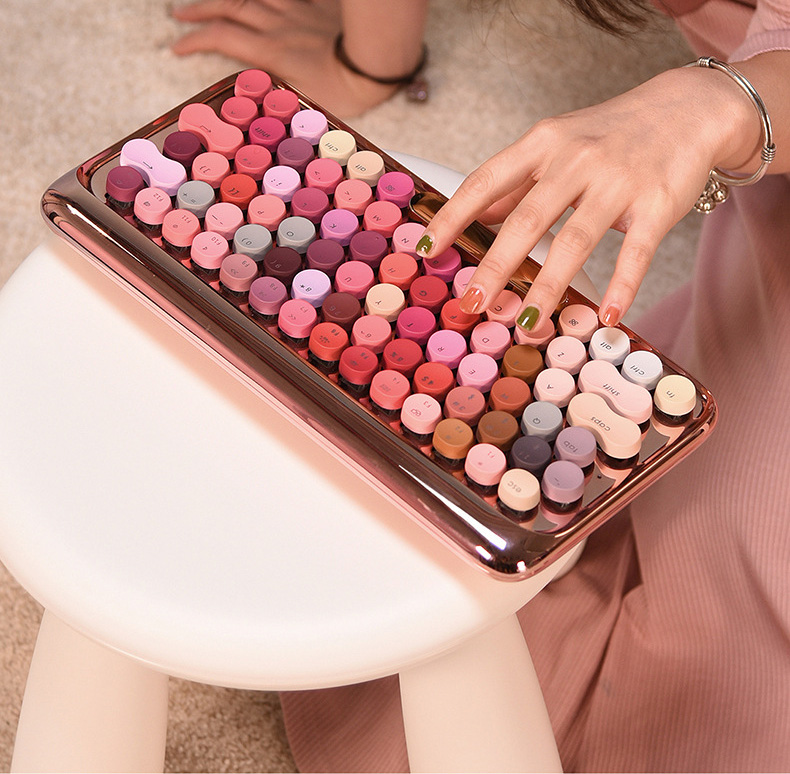 Bàn phím cơ Bluetooth Lofree Make up Bloom Rose Gold Series (Limited Edition) - Hàng Chính Hãng