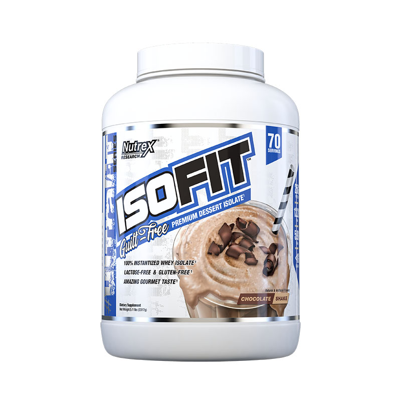 Nutrex ISOFIT, Sữa Tăng Cơ, Hỗ Trợ Đốt Mỡ, Bổ Sung 25G Whey Protein Isolate Tinh Khiết - Không Chứa Lactose, 12.2G EAA, 5.9G BCAA, Hộp 2.3KG, 70 Lần Dùng