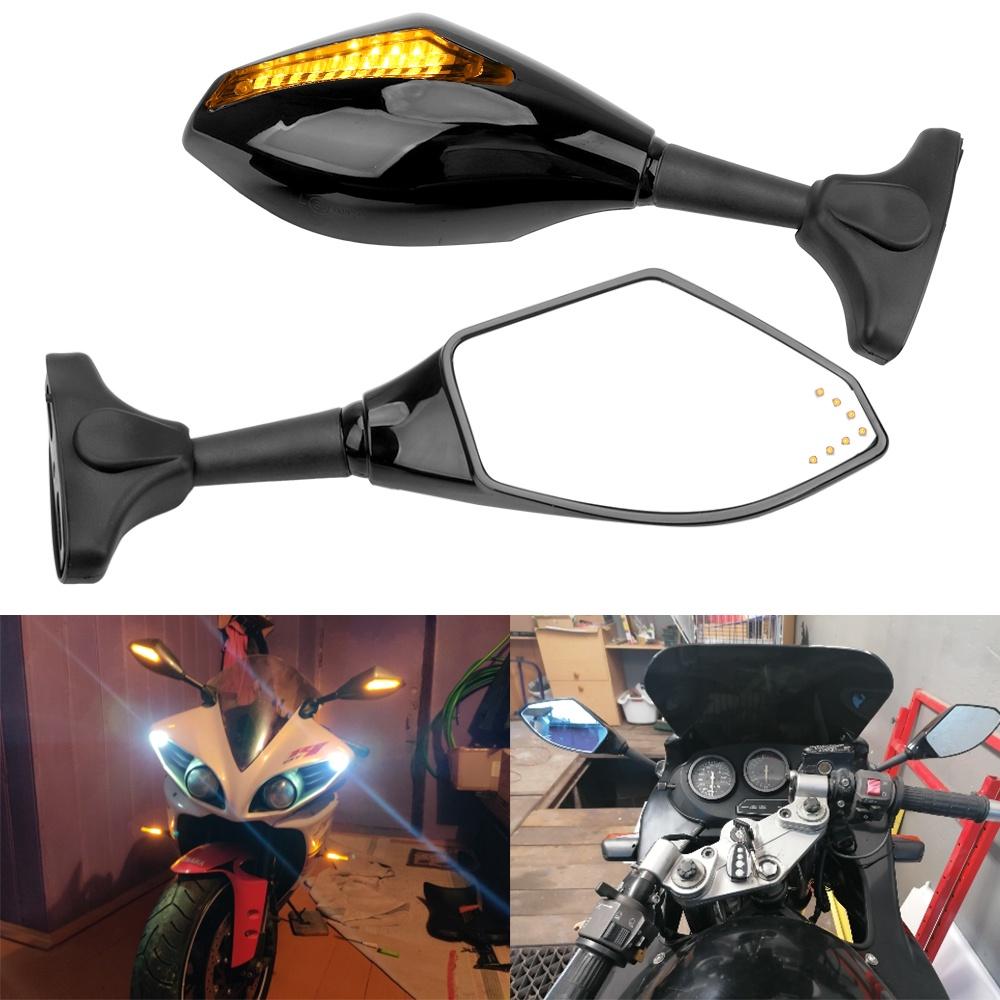 1 Cặp gương chiếu hậu tích hợp đèn LED xi nhan thông dụng cho xe máy