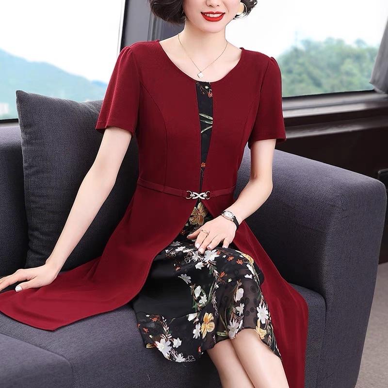 Đầm hoa trung niên cao cấp AG19-0621