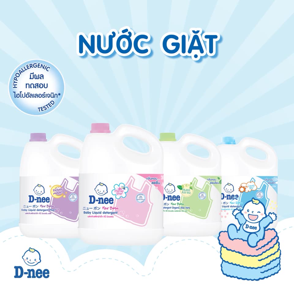 Nước giặt Quần Áo D-nee cho bé 3000ml - XANH