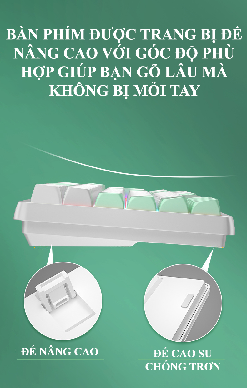 Bàn phím cơ red switch LANGTU GK85 với nhiều chế độ đèn led cực đẹp và có hotswap có thể thay switch theo sở thích - Hàng Chính Hãng
