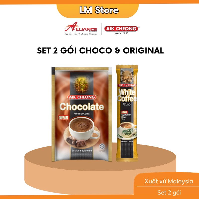 [Chính hãng] Set 2 Gói Chocolate, cà phê truyển thống Aik Cheong (2 gói x 40g) - Nhập Khẩu Từ Malaysia