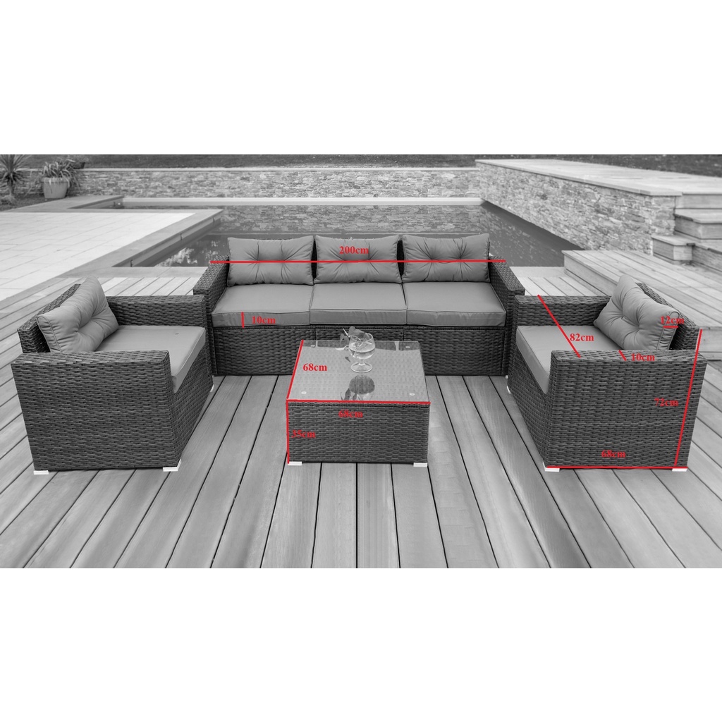 WEGO BỘ SOFA MÂY NHỰA NGOÀI TRỜI/ BỘ SOFA SÂN VƯỜN 5 CHỖ NGỒI//Outdoor Furniture Rattan Chair Sofa Dining Set Balcony Table Garden 5 seater