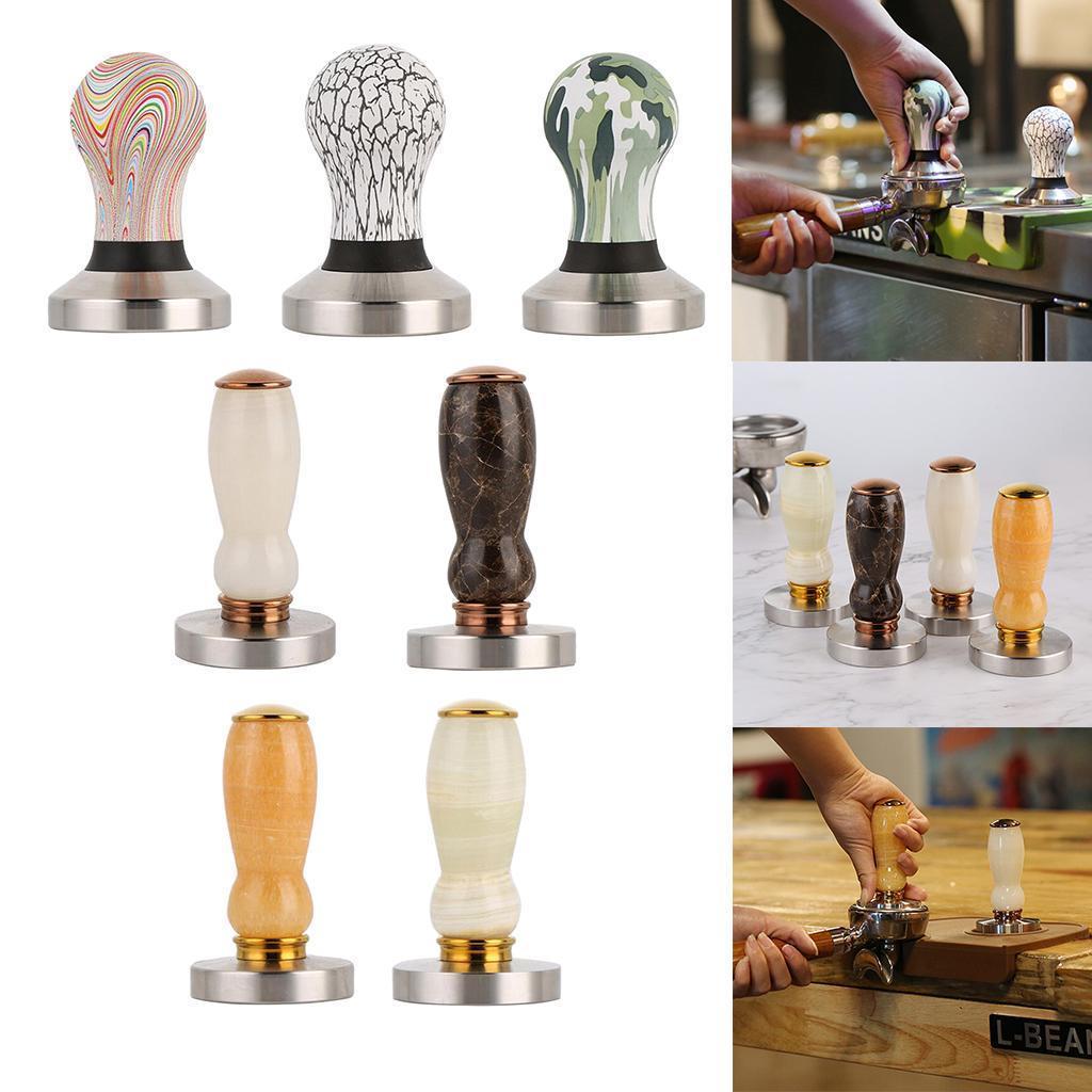 Stainless Steel Coffee Tamper Machine Espresso Press Flat Base 58mm Dia.