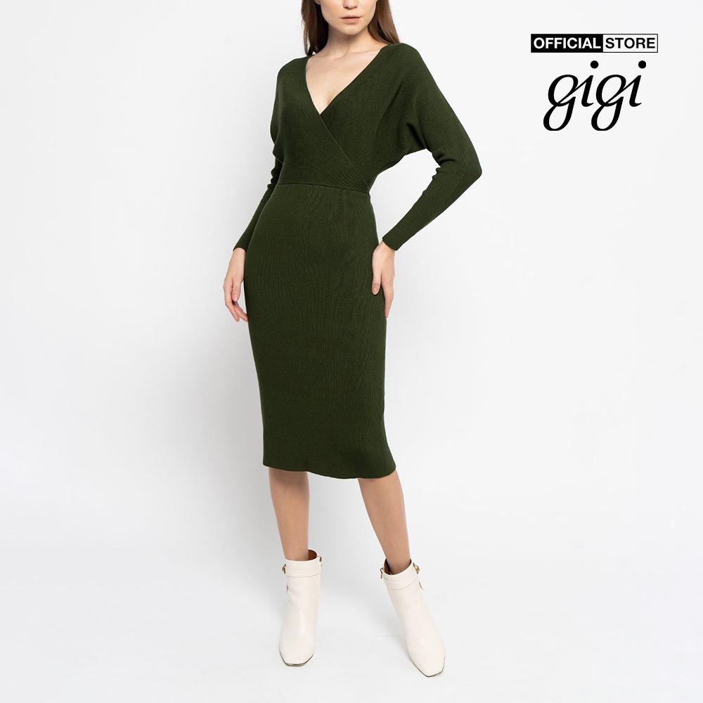 GIGI - Đầm len ôm body tay dài Wrap Bust G2106K202711