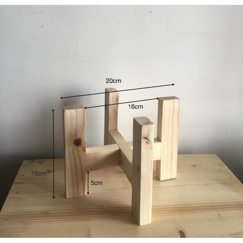 Đôn gỗ đựng cây cảnh mini để bàn đường kính 16cm lắp ghép đơn giản