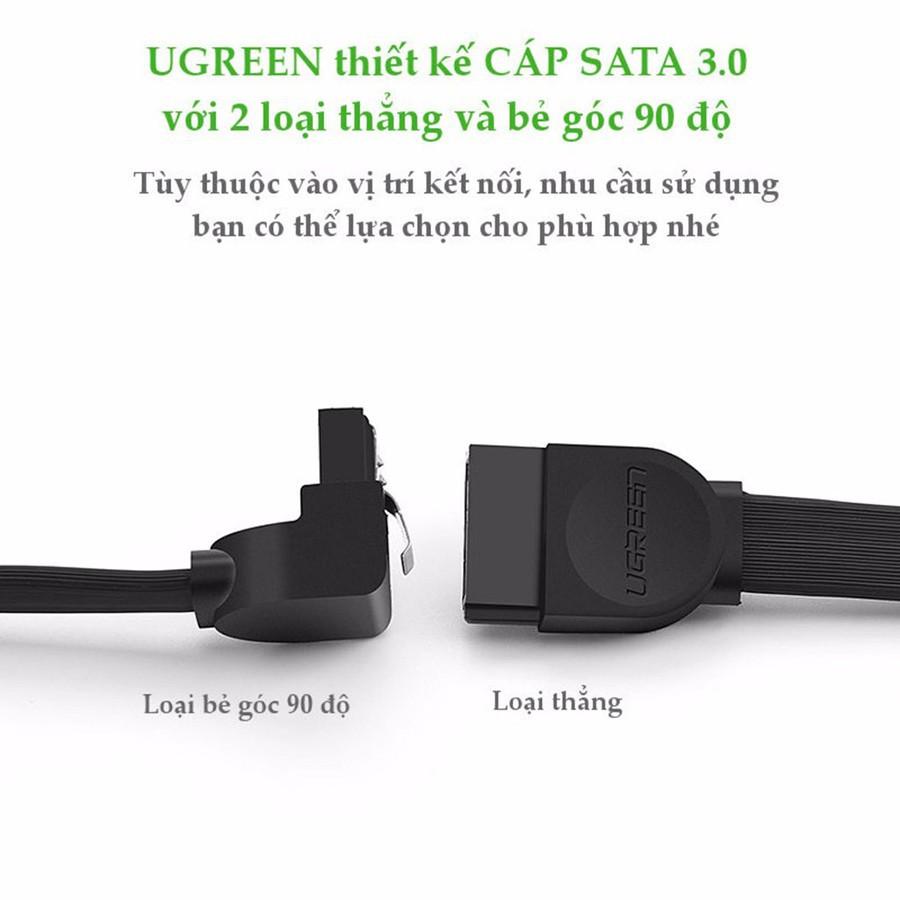 Cáp SATA 3.0 Ugreen 30797 dài 50cm đầu bẻ góc 90 độ - Hàng Chính Hãng