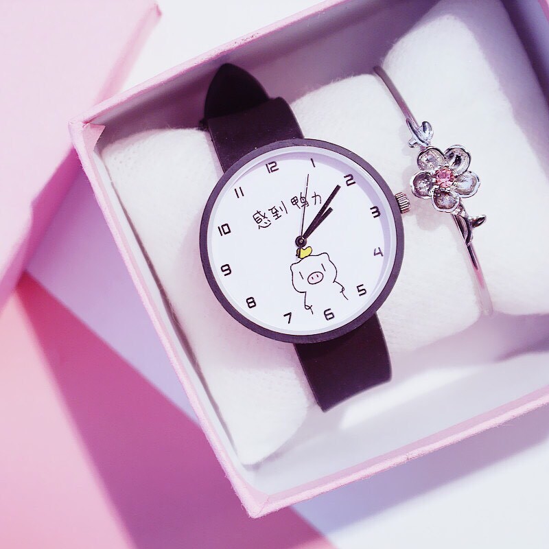 (Giá sỉ) Đồng hồ thời trang nam nữ Candycat Heo Kute dây silicon tuyệt đẹp