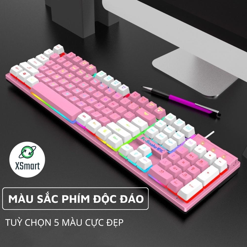 Bàn Phím Giả Cơ Máy Tính Gaming LED 7 Màu K-Snak4 Có Dây, Chống Nước Chơi Game