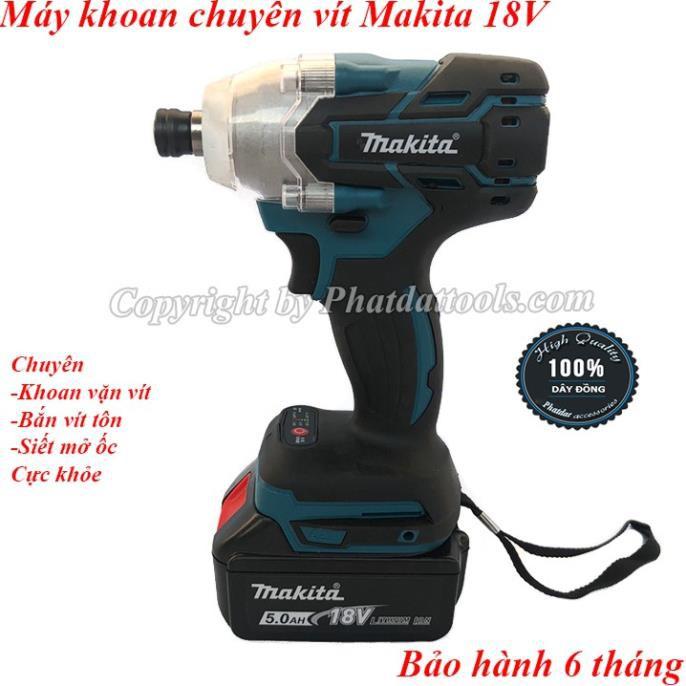 Máy khoan chuyên vít dùng pin MKT 18V - Động cơ không chổi than-2 pin sạc-Bảo hành 6 tháng