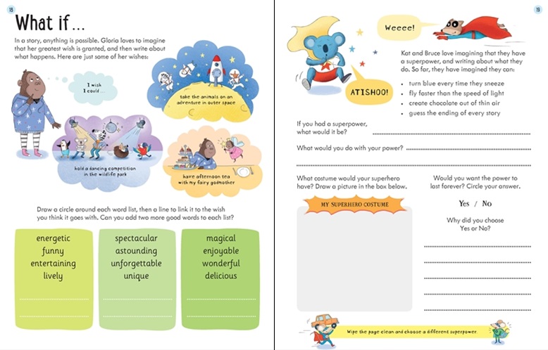 Sách tẩy xóa tiếng Anh - Usborne Key Skills Wipe-Clean: Creative Writing 7-8