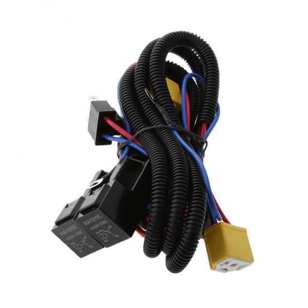 2X Headlight Light Bulb Relay Wiring Harness Socket Plug Wire Kit