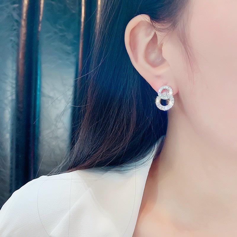 Bông Tai Bạc Hình Số 8 Đan Xen BTBX TH211