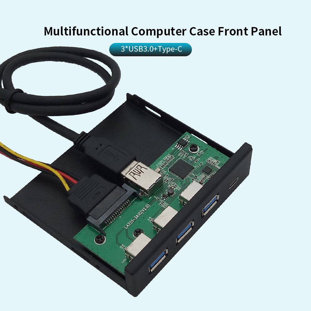 Bảng Điều Khiển Mở Rộng Đa Chức Năng Bằng Đĩa Mềm 5.25 / 3.5 '' Với Cổng Type-C 3 * USB3.0
