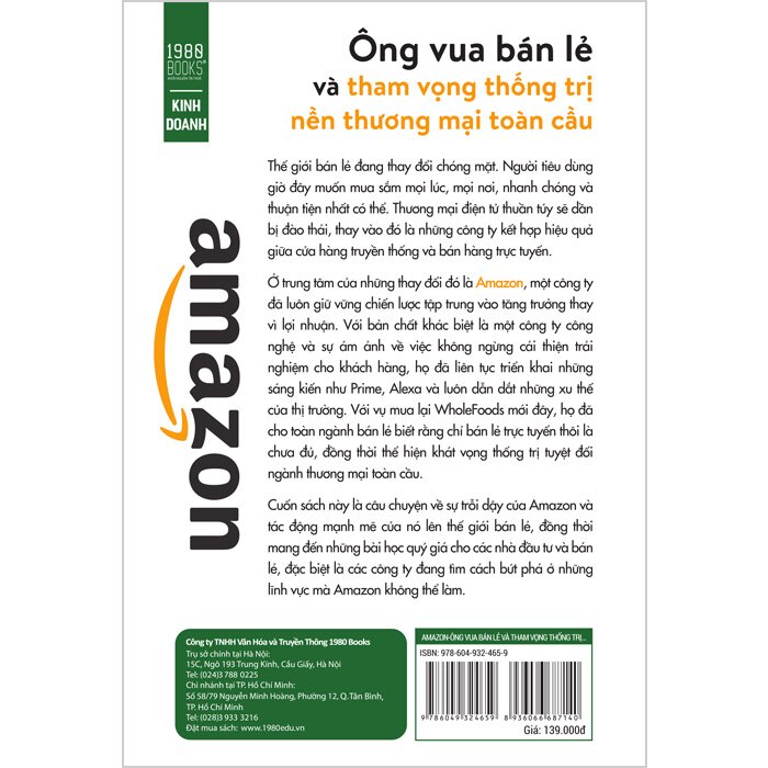 Sách - Amazon - Ông Vua Bán Lẻ Và Tham Vọng Thống Trị Nền Thương Mại Toàn Cầu - TTR Bookstore